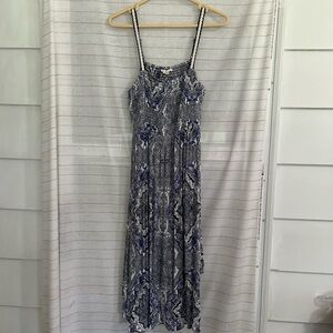 Elegant Blue and White Women's Dress